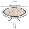 VOUNOT Round Tablecloth Covers Elastic Outdoor Picnic Waterproof Table Cover Ceramic Pattern 90-120cm - VOUNOTUK