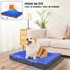 VOUNOT Dog Bed with Cooling Mat, Wahsable Pet Mattress Crate Cushion, Grey 76x51x9cm - VOUNOTUK