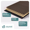 VOUNOT 4 Pack Acoustic Panels 120x60cm MDF Slat Wall Panels, Dark Oak