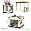 VOUNOT Pet Carrier Bag Portable Foldable Dog Cat Travel Carrier Bag, 3 Entry Doors, Breathable Mesh and Padded Handles, S Beige - VOUNOTUK