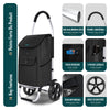VOUNOT Folding Shopping Trolley with Detachable bag, 2 Mudguard wheels 55L Black