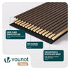 VOUNOT 6 Pack Acoustic Panels 120x60cm MDF Slat Wall Panels, Dark Oak