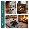 VOUNOT Firewood Log Rack with 4pcs Fireplace Tools, Metal Log Store Indoor, Black, 38 x 33 x 75 cm