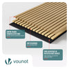 VOUNOT 2 Pack Acoustic Panels 120x60cm MDF Slat Wall Panels, Light Oak