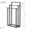 VOUNOT Freestanding Towel Rail 3-Tier Metal Towel Stand, Black