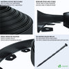 VOUNOT Flexible Lawn Garden Edging Border, with 80 Pegs, Black 40m