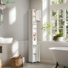 VOUNOT Tall Bathroom Cabinet with Adjustable Shelf 20x20x180cm White