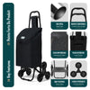 VOUNOT 6 Wheels Stair Climbing Shopping Trolley, 32L Oxford Black
