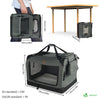 VOUNOT Pet Carrier Bag Portable Foldable Dog Cat Travel Carrier Bag, 3 Entry Doors, Breathable Mesh and Padded Handles, S Grey - VOUNOTUK