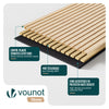 VOUNOT 6 Pack Acoustic Panels 120x60cm MDF Slat Wall Panels, White Oak