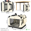 VOUNOT Pet Carrier Bag Portable Foldable Dog Cat Travel Carrier Bag, 3 Entry Doors, Breathable Mesh and Padded Handles, L Beige - VOUNOTUK