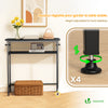 VOUNOT Narrow Console Table, 2-Tier Metal Frame Entryway Table 80x24x80cm, Black