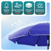 VOUNOT 2m Tilting Garden Parasol UV50+ with Ground Anchor, Blue