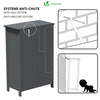 VOUNOT Bathroom Storage Cabinet Floor Freestanding Cupboard 55x30x82cm Grey - VOUNOTUK