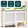 VOUNOT Radiator Cover Cabinet with Vertical Slats, White Oak, 152x19x82cm