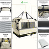VOUNOT Pet Carrier Bag Portable Foldable Dog Cat Travel Carrier Bag, 3 Entry Doors, Breathable Mesh and Padded Handles, L Beige - VOUNOTUK