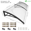 VOUNOT 200x80cm Front Door Canopy Porch Outdoor Awning, Rain Shelter, Black - VOUNOTUK
