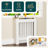 VOUNOT Radiator Cover Cabinet with Vertical Slats, White Oak, 78x19x82 cm