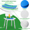 VOUNOT Adjustable Shower Stool w/Backrest Bath Seat Max Load 136 kg, Blue