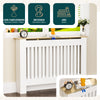 VOUNOT Radiator Cover Cabinet with Vertical Slats, White Oak, 111x19x82cm