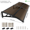 VOUNOT 200x80cm Front Door Canopy Porch Outdoor Awning, Patio Rain Shelter, Brown