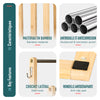 VOUNOT Freestanding Towel Rail 4-Tier Bamboo Towel Stand, Natural