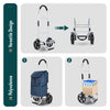 VOUNOT Folding Shopping Trolley with Detachable bag, 2 Mudguard wheels 55L Navy Blue