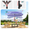 VOUNOT 2m Tilting Garden Parasol UV50+ with Ground Anchor, Blue Stripe