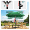 VOUNOT 2m Tilting Garden Parasol UV50+ with Ground Anchor, Green