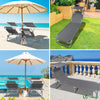 VOUNOT  Folding Sun Loungers Set of 2, Sunbed with Adjustable Backrest & Sunshade, Grey