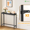 VOUNOT Slim Console Table, Metal Frame Entryway Table, 75x24x75 cm, Black