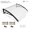 VOUNOT 120x80cm Front Door Canopy Porch Outdoor Awning, Rain Shelter, Black - VOUNOTUK