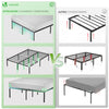 VOUNOT Double Bed Frame 135x190 cm, Sturdy Metal - 36cm Height, Black