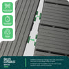 VOUNOT Decking Tiles Set of 11, Outdoor Deck Tiles, 30x30 cm, Anthracite