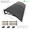 VOUNOT 200x80cm Front Door Canopy Porch Outdoor Awning, Patio Rain Shelter, Anthracite