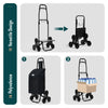 VOUNOT 6 Wheels Stair Climbing Shopping Trolley, 32L Oxford Black