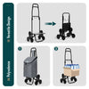 VOUNOT 6 Wheels Stair Climbing Shopping Trolley, 32L Oxford Grey