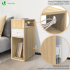 VOUNOT Set of 2 Narrow Bedside Table 25x30x66cm Nightstand Side End Table Natural