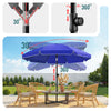VOUNOT 2m Tilting Garden Parasol UV50+ with Ground Anchor, Blue