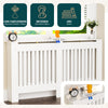VOUNOT Radiator Cover Cabinet with Vertical Slats, White, 152x19x82cm
