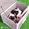 VOUNOT Cat House Wooden Kitten Home Outdoor Pet Shelter 57x45x43cm, Grey - VOUNOTUK