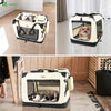 VOUNOT Pet Carrier Bag Portable Foldable Dog Cat Travel Carrier Bag, 3 Entry Doors, Breathable Mesh and Padded Handles, M Beige - VOUNOTUK