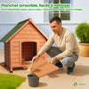 VOUNOT Dog House Outdoor Durable Pet Shelter, 72x65x83cm, Wood
