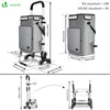 VOUNOT Folding Shopping Trolley, Aluminium Lightweight Shopping Cart 50L Grey - VOUNOTUK