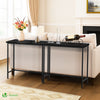 VOUNOT Slim Console Table, Metal Frame Entryway Table, 75x24x75 cm, Black