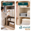 VOUNOT 3 Pack Bedding Storage Bags, Foldable Sheet Organisers, Beige