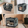 VOUNOT Pet Carrier Bag Portable Foldable Dog Cat Travel Carrier Bag, 3 Entry Doors, Breathable Mesh and Padded Handles, M Grey - VOUNOTUK