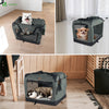 VOUNOT Pet Carrier Bag Portable Foldable Dog Cat Travel Carrier Bag, 3 Entry Doors, Breathable Mesh and Padded Handles, S Grey - VOUNOTUK