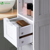 VOUNOT Tall Bathroom Cabinet with Adjustable Shelf 20x20x180cm White