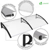 VOUNOT 200x80cm Front Door Canopy Porch Outdoor Awning, Rain Shelter, Black - VOUNOTUK
